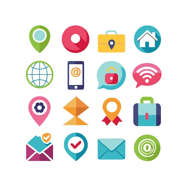 Colección de conjuntos de iconos de contacto para sitios web y aplicaciones móviles