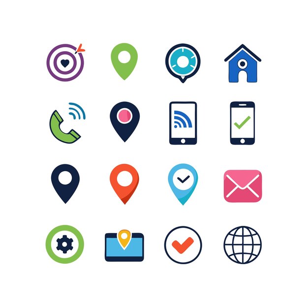 Colección de conjuntos de iconos de contacto para sitios web y aplicaciones móviles