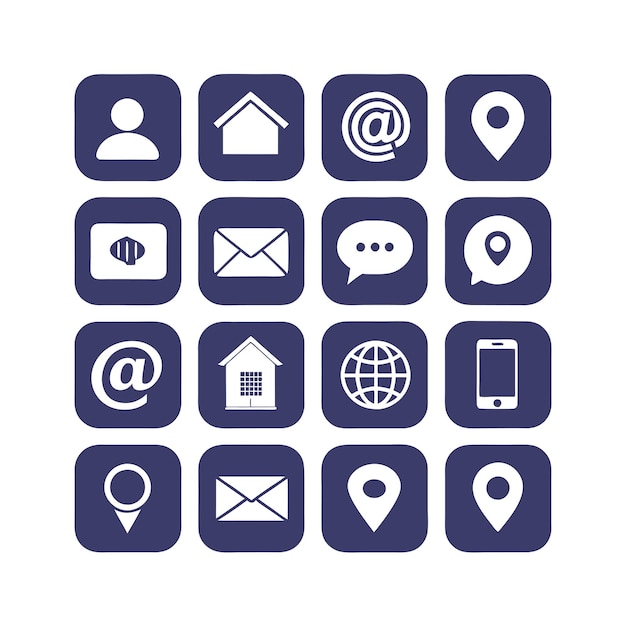 Colección de conjuntos de iconos de contacto para sitios web y aplicaciones móviles