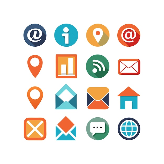 Colección de conjuntos de iconos de contacto para sitios web y aplicaciones móviles