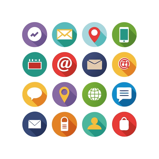 Colección de conjuntos de iconos de contacto para sitios web y aplicaciones móviles