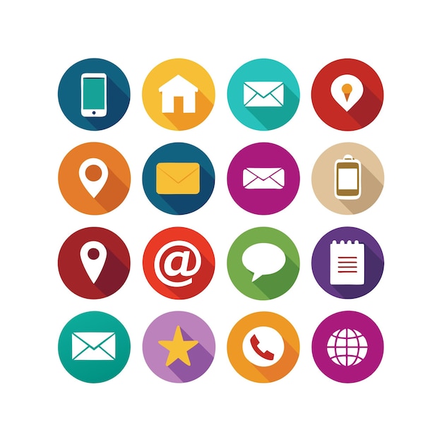 Colección de conjuntos de iconos de contacto para sitios web y aplicaciones móviles