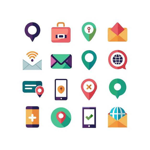 Colección de conjuntos de iconos de contacto para sitios web y aplicaciones móviles