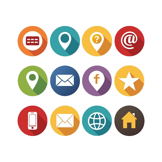 Colección de conjuntos de iconos de contacto para sitios web y aplicaciones móviles