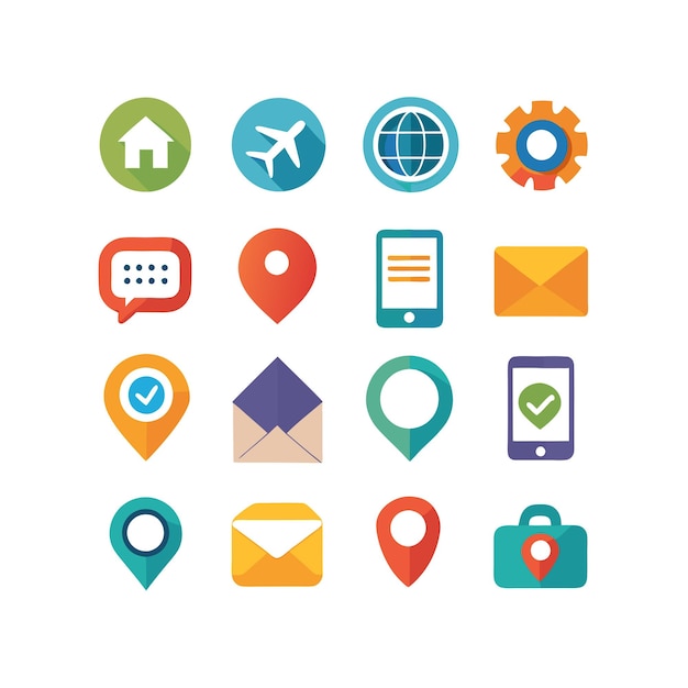 Colección de conjuntos de iconos de contacto para sitios web y aplicaciones móviles