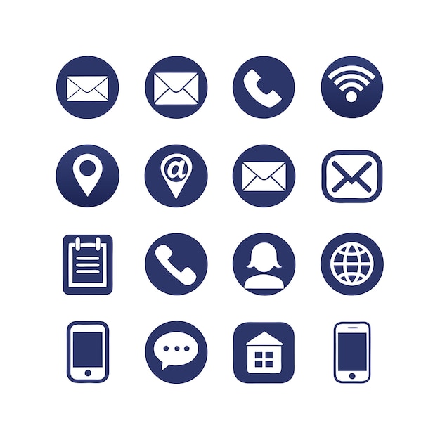 Colección de conjuntos de iconos de contacto para sitios web y aplicaciones móviles