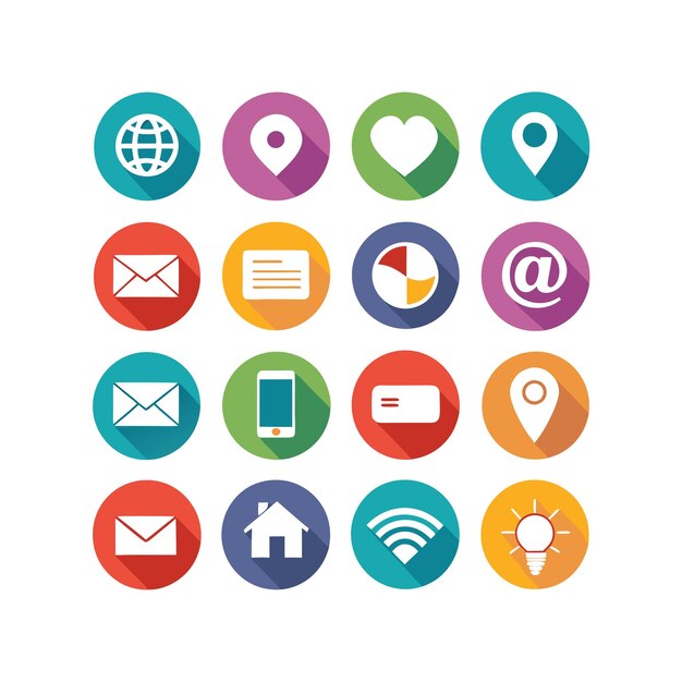 Colección de conjuntos de iconos de contacto para sitios web y aplicaciones móviles