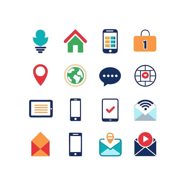 Colección de conjuntos de iconos de contacto para sitios web y aplicaciones móviles