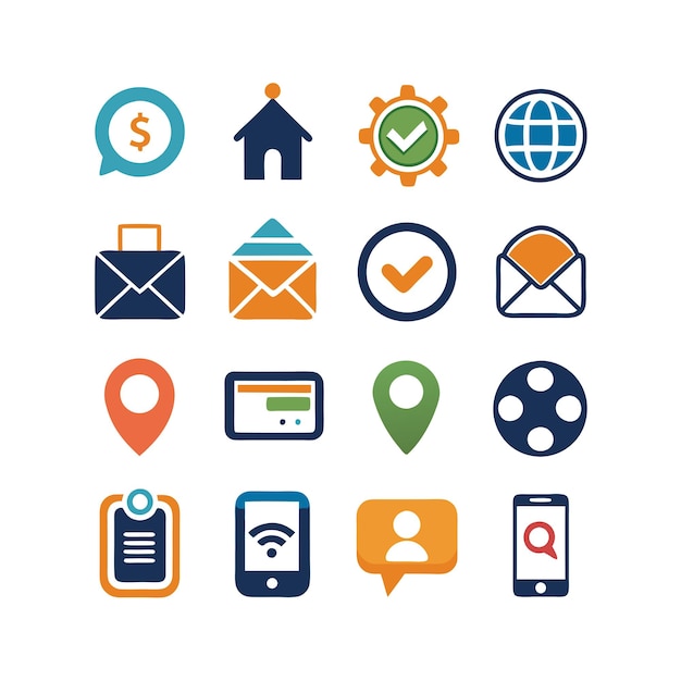 Colección de conjuntos de iconos de contacto para sitios web y aplicaciones móviles