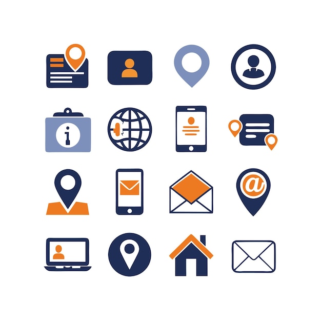 Colección de conjuntos de iconos de contacto para sitios web y aplicaciones móviles