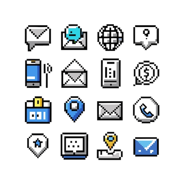 Colección de conjuntos de iconos de contacto para sitios web y aplicaciones móviles