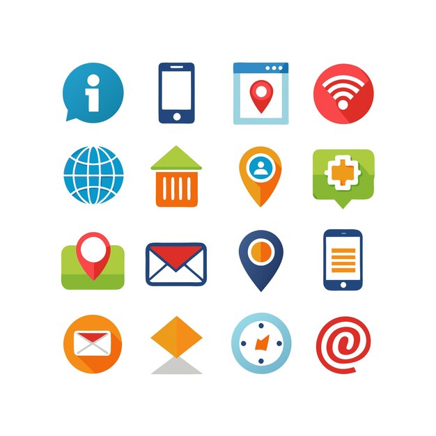 Colección de conjuntos de iconos de contacto para sitios web y aplicaciones móviles