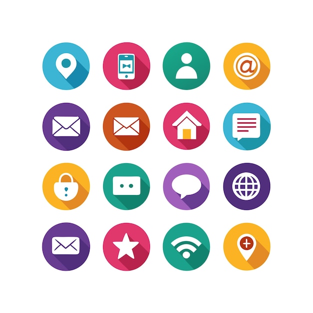 Colección de conjuntos de iconos de contacto para sitios web y aplicaciones móviles