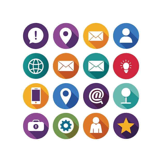 Colección de conjuntos de iconos de contacto para sitios web y aplicaciones móviles
