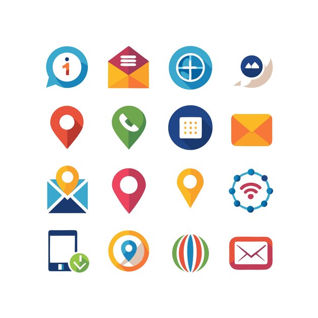 Colección de conjuntos de iconos de contacto para sitios web y aplicaciones móviles