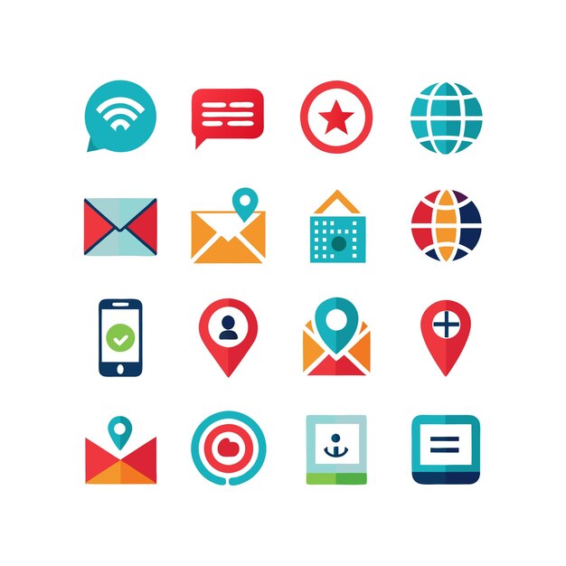 Colección de conjuntos de iconos de contacto para sitios web y aplicaciones móviles