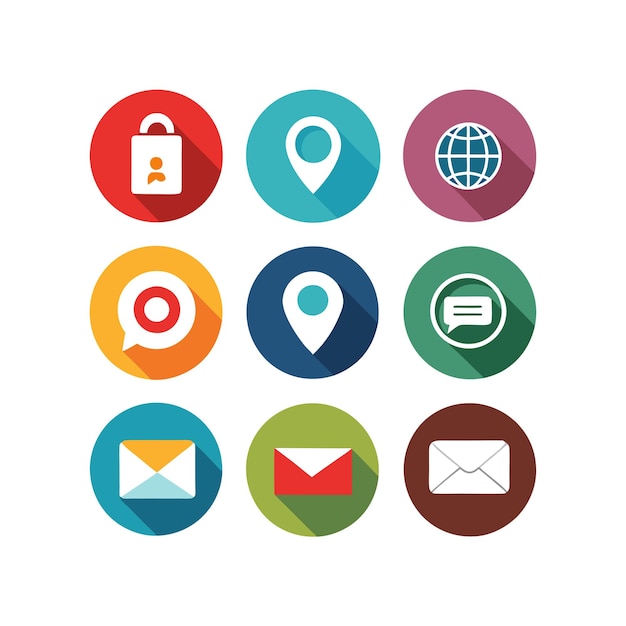 Colección de conjuntos de iconos de contacto para sitios web y aplicaciones móviles