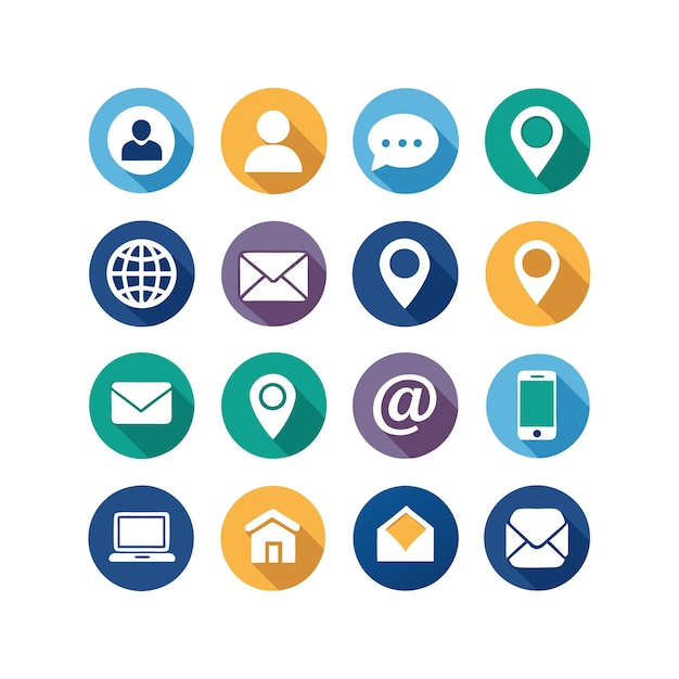 Colección de conjuntos de iconos de contacto para sitios web y aplicaciones móviles