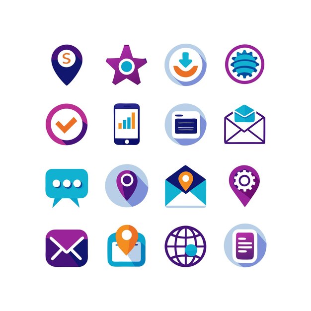 Colección de conjuntos de iconos de contacto para sitios web y aplicaciones móviles
