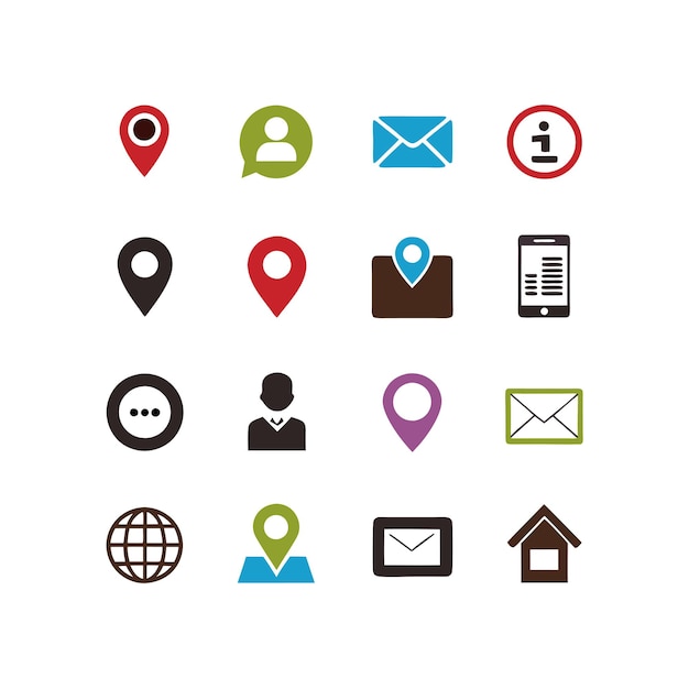 Colección de conjuntos de iconos de contacto para sitios web y aplicaciones móviles
