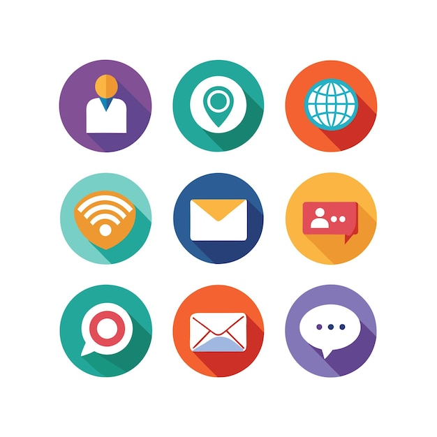 Colección de conjuntos de iconos de contacto para sitios web y aplicaciones móviles