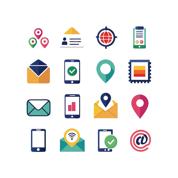 Colección de conjuntos de iconos de contacto para sitios web y aplicaciones móviles