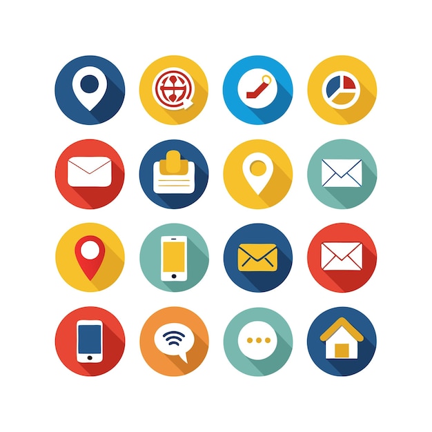 Colección de conjuntos de iconos de contacto para sitios web y aplicaciones móviles