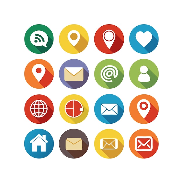 Colección de conjuntos de iconos de contacto para sitios web y aplicaciones móviles