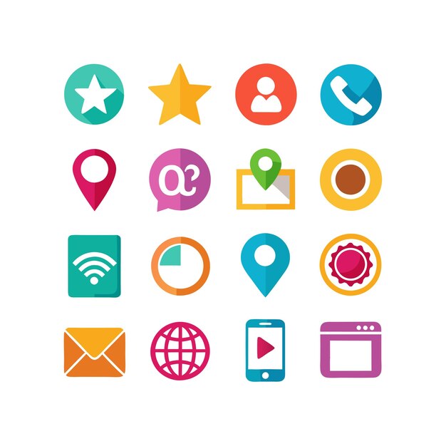 Colección de conjuntos de iconos de contacto para sitios web y aplicaciones móviles