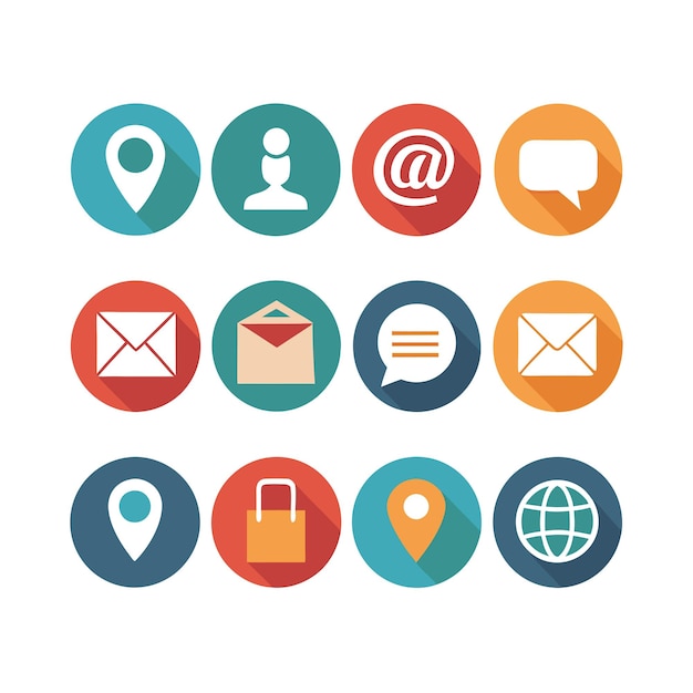 Colección de conjuntos de iconos de contacto para sitios web y aplicaciones móviles