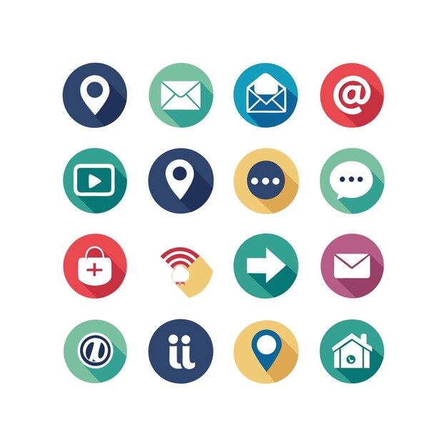 Colección de conjuntos de iconos de contacto para sitios web y aplicaciones móviles