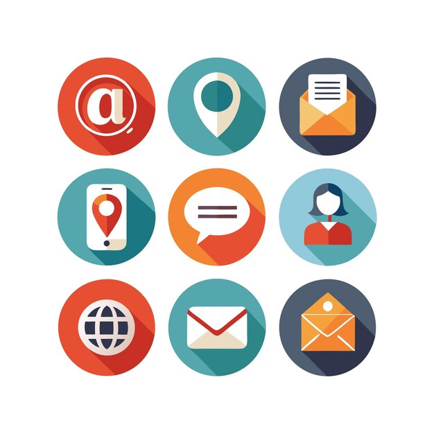 Colección de conjuntos de iconos de contacto para sitios web y aplicaciones móviles
