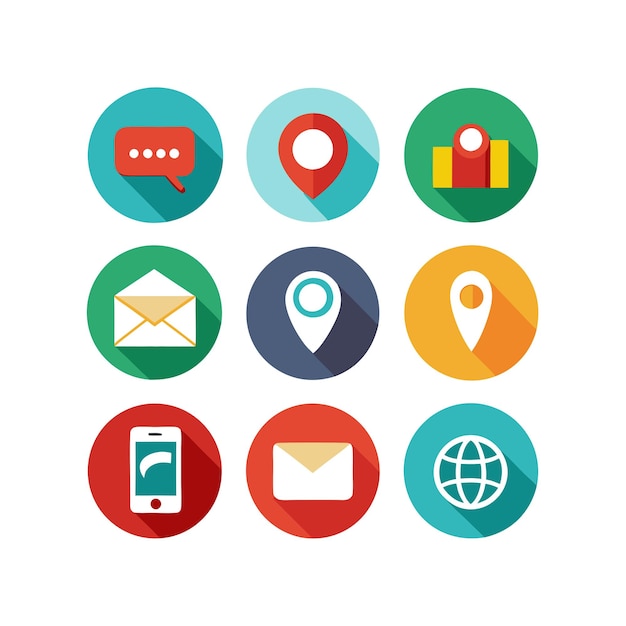 Colección de conjuntos de iconos de contacto para sitios web y aplicaciones móviles