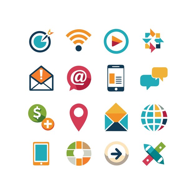 Colección de conjuntos de iconos de contacto para sitios web y aplicaciones móviles