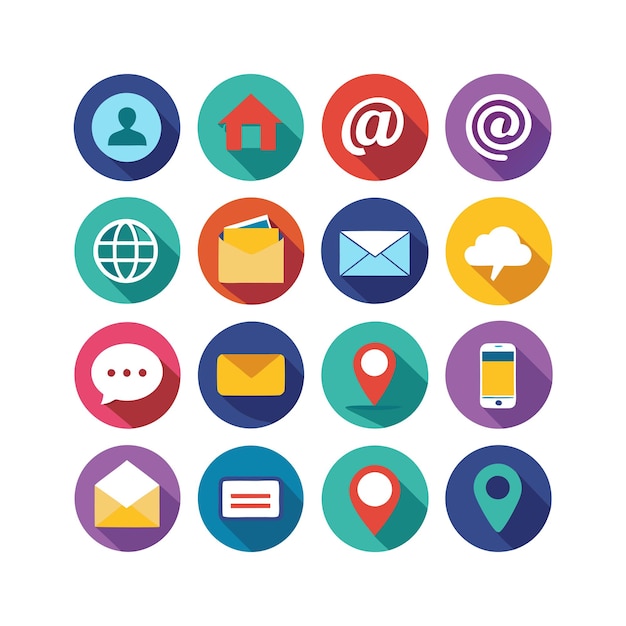 Colección de conjuntos de iconos de contacto para sitios web y aplicaciones móviles