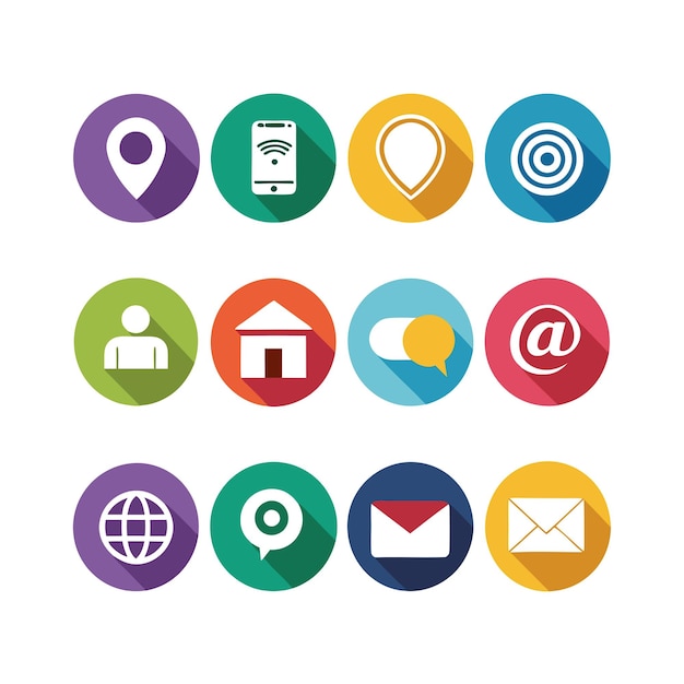 Colección de conjuntos de iconos de contacto para sitios web y aplicaciones móviles