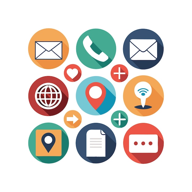 Colección de conjuntos de iconos de contacto para sitios web y aplicaciones móviles