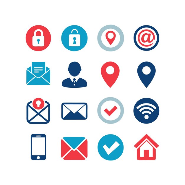 Colección de conjuntos de iconos de contacto para sitios web y aplicaciones móviles