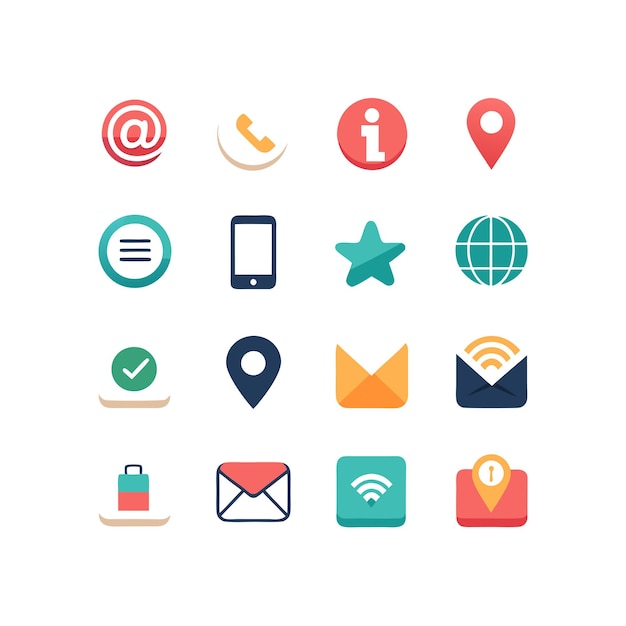 Colección de conjuntos de iconos de contacto para sitios web y aplicaciones móviles
