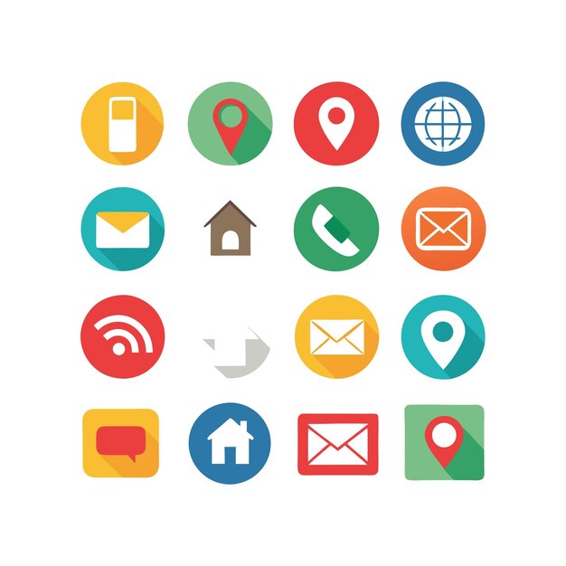 Colección de conjuntos de iconos de contacto para sitios web y aplicaciones móviles