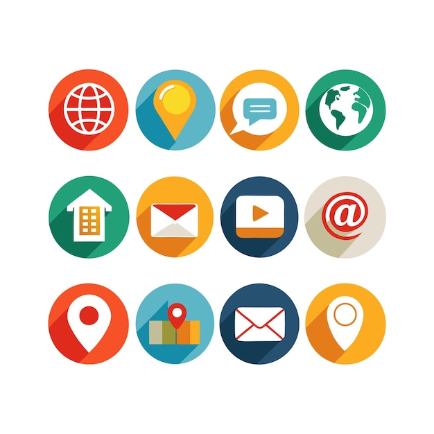 Colección de conjuntos de iconos de contacto para sitios web y aplicaciones móviles