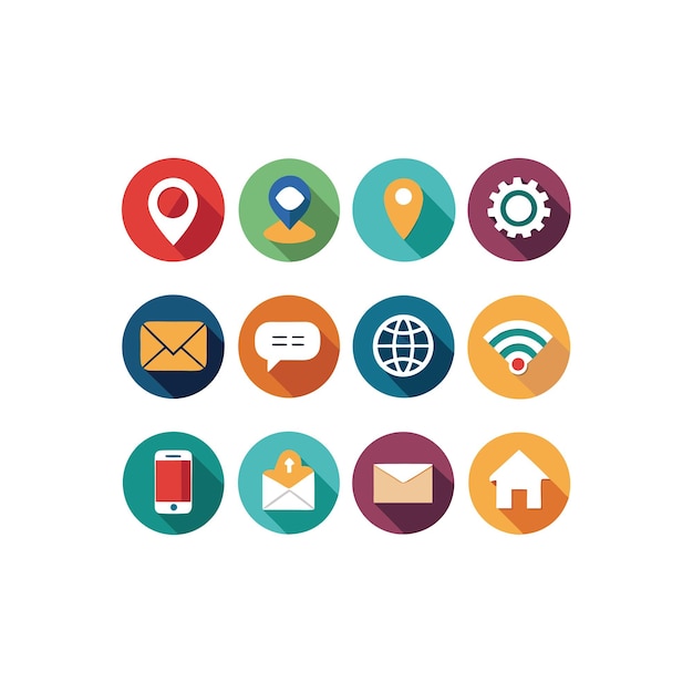 Colección de conjuntos de iconos de contacto para sitios web y aplicaciones móviles