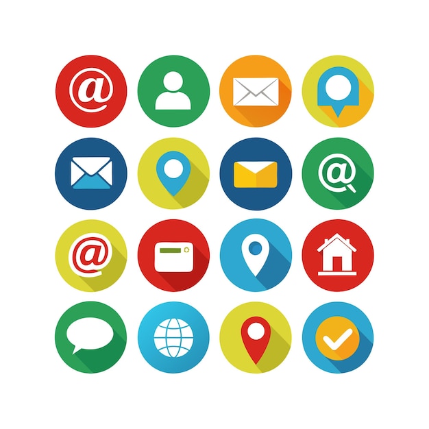 Colección de conjuntos de iconos de contacto para sitios web y aplicaciones móviles