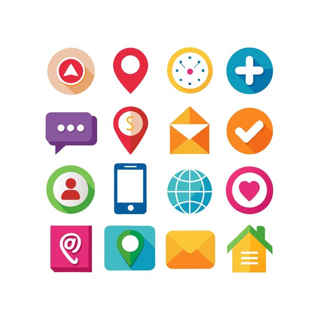 Colección de conjuntos de iconos de contacto para sitios web y aplicaciones móviles