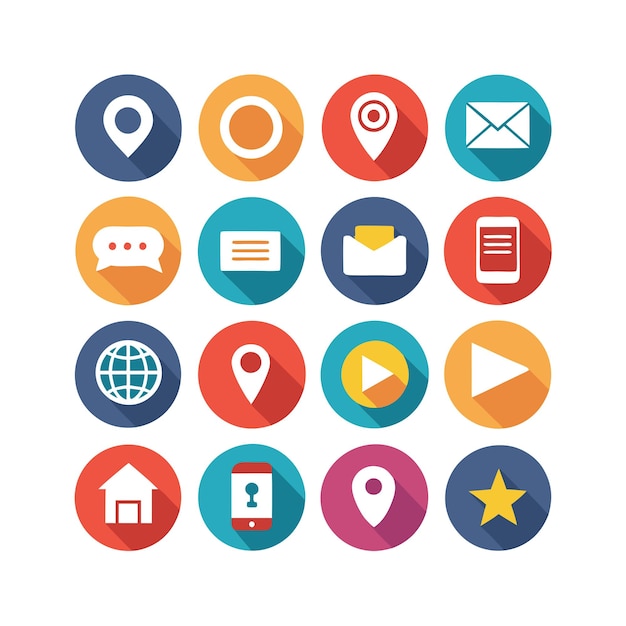 Colección de conjuntos de iconos de contacto para sitios web y aplicaciones móviles