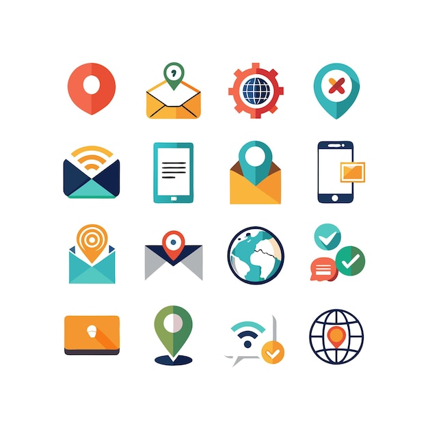 Colección de conjuntos de iconos de contacto para sitios web y aplicaciones móviles