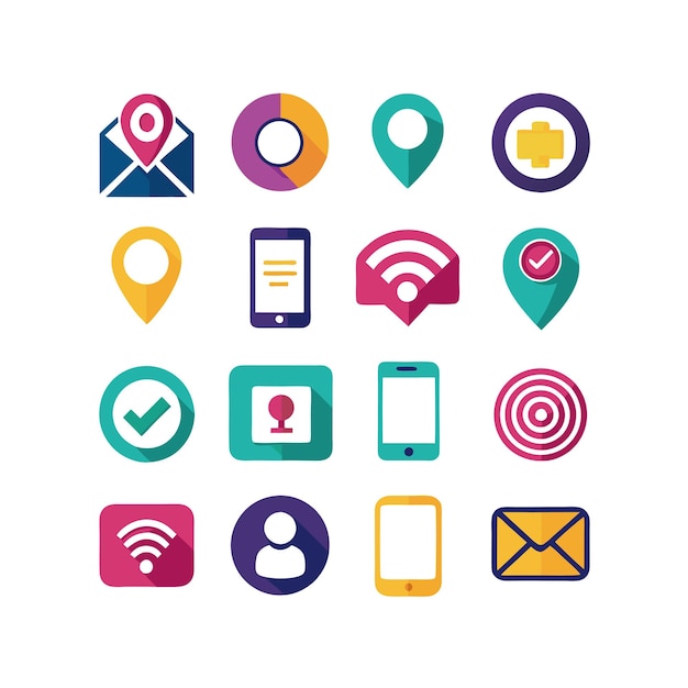 Colección de conjuntos de iconos de contacto para sitios web y aplicaciones móviles