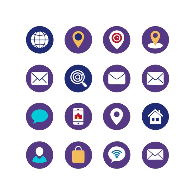 Colección de conjuntos de iconos de contacto para sitios web y aplicaciones móviles