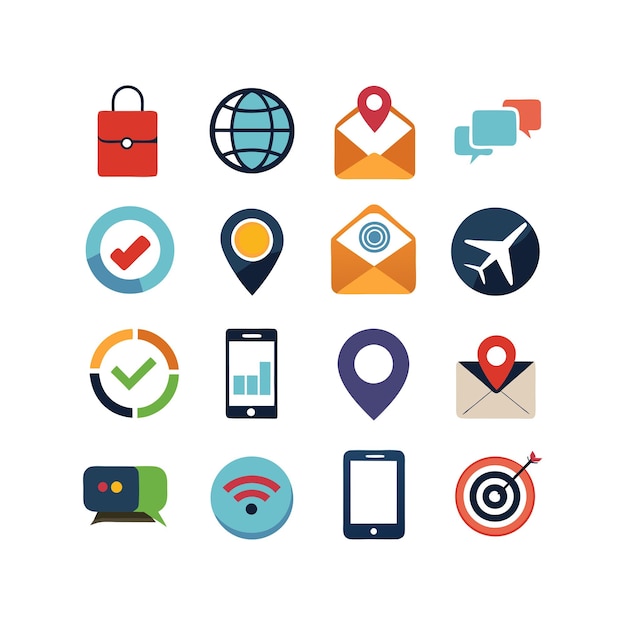 Colección de conjuntos de iconos de contacto para sitios web y aplicaciones móviles