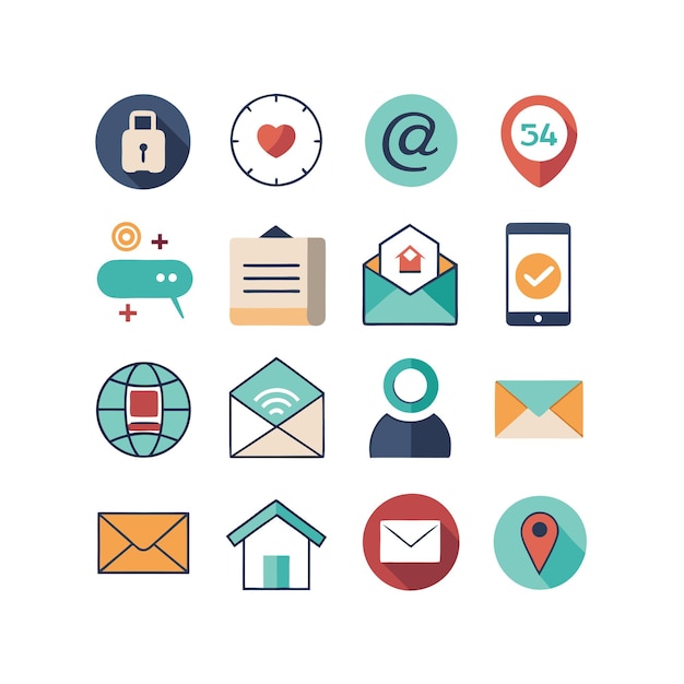 Colección de conjuntos de iconos de contacto para sitios web y aplicaciones móviles